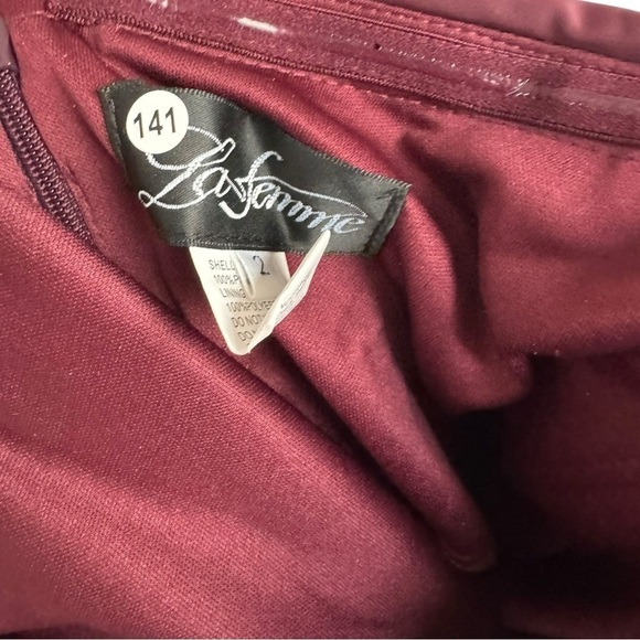 La Femme Prom 30502 Sweet 2 Wine Burgundy Strapless Ruched Maxi Dress Formal - Picture 5 of 6